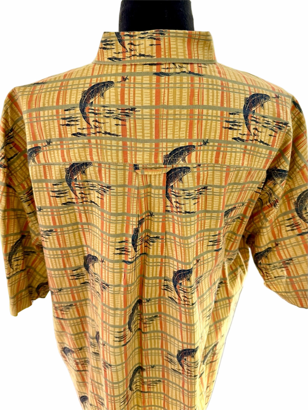Woolrich Curry Fish & Dragonfly #6643 Short Sleeve Button Down Shirt Size XL - Picture 5 of 10